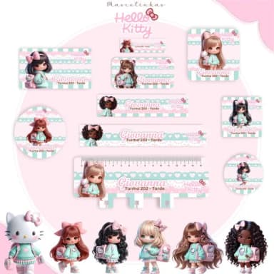 60 Etiquetas Mascote Hello Kitty