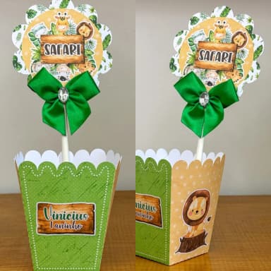 PEGUE E MONTE - Centro de Mesa SAFARI - Decoração de Festa | Lembrancinhas | Aniversário | Personalizados