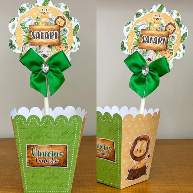 PEGUE E MONTE - Centro de Mesa SAFARI - Decoração de Festa | Lembrancinhas | Aniversário | Personalizados