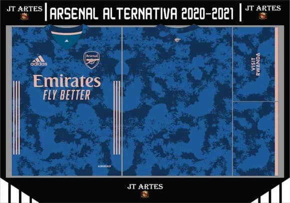 Vetor da Camisa do Arsenal Alternativa 2020-2021