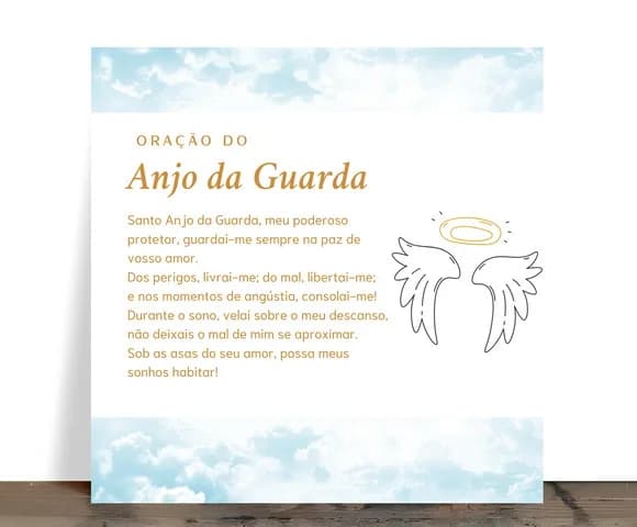 Azulejo Decorativo Oração Anjo da Guarda 15x15 Cerâmica