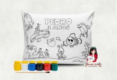 Almofada com Tinta para Colorir Procurando Nemo