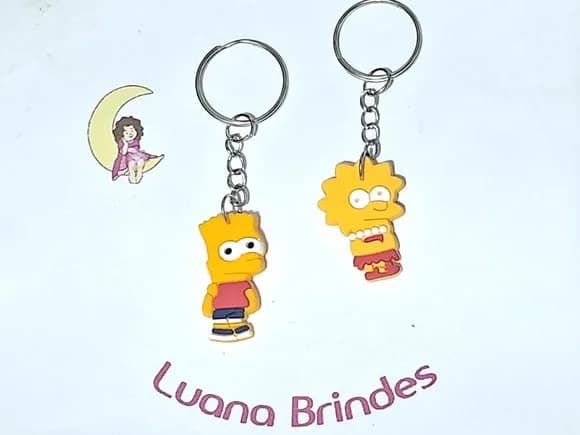 Chaveiro os Simpsons Emborrachado Pacote com 6 Unidades
