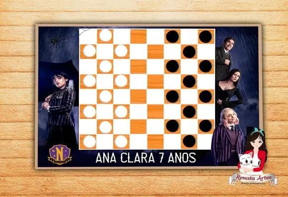 Jogo de Damas Personalizado Wandinha