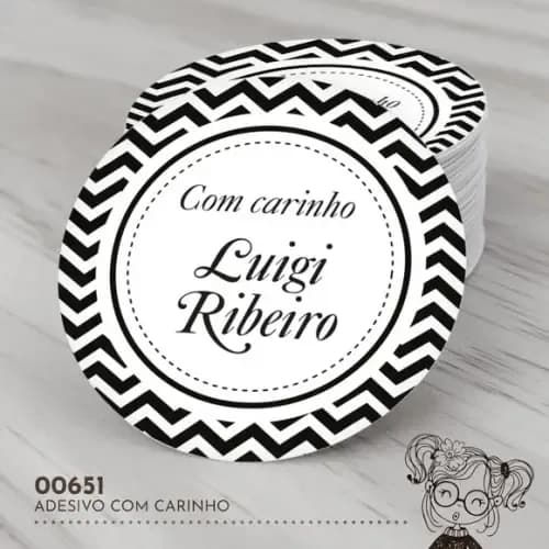 Adesivo Redondo com Carinho - 00651