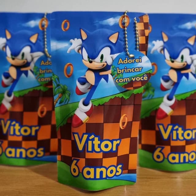 Saco Zip Lock 10x17 Lembrancinha Sonic