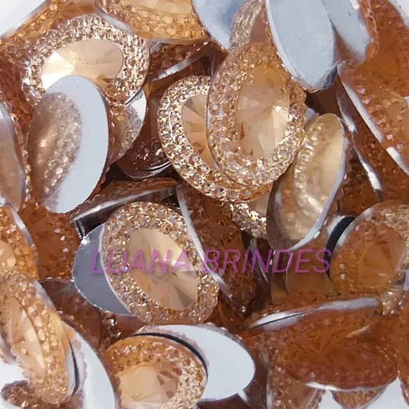 Chaton Dourado Oval - 13mm x 18mm - pct c/50 unidades