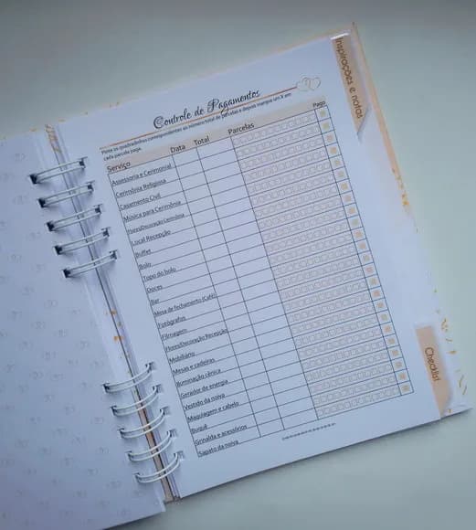 Planner da Noiva Personalizado Permanente c/ Divis - Mod 01