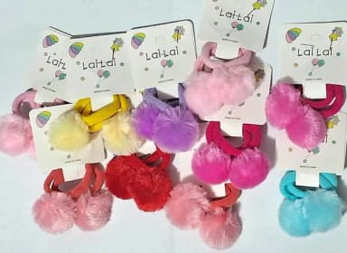 Xuxinha Pompom Colorida Pacotes com 10 Pares Variados