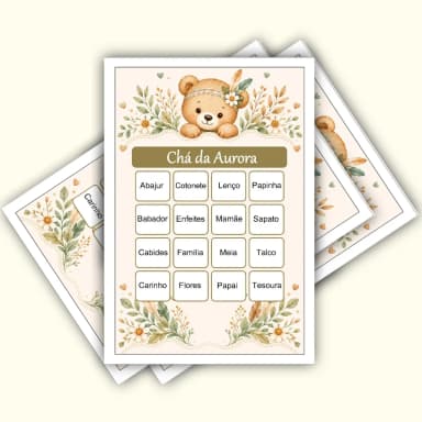 Bingo Chá de Bebê Menina PDF Para Imprimir