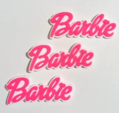 Aplique Nome da Barbie Emborrachado - 6 Unidades