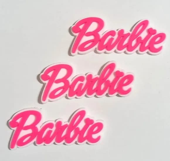Aplique Nome da Barbie Emborrachado - 6 Unidades