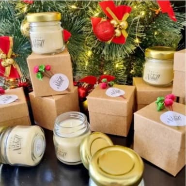 Mini Velas Lembrancinha - Natal com Caixa