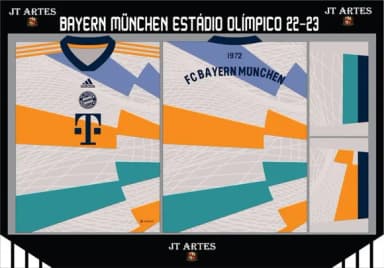 Vetor Camisa da Bayern München Estádio Olímpico 22-23