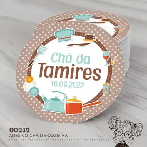 Adesivo Redondo Chá de Cozinha - 00232