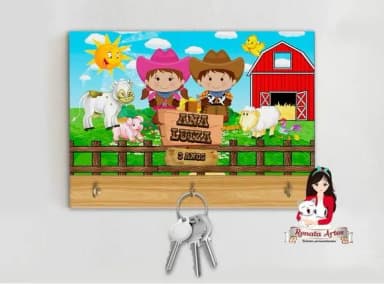 Porta Chaves Personalizado Fazendinha