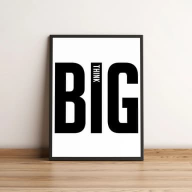 Quadro Decorativo Big Think em Preto e Branco 2018