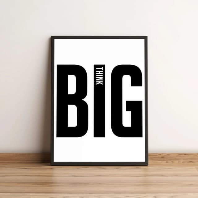 Quadro Decorativo Big Think em Preto e Branco 2018