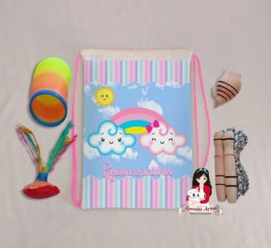 Mochila Boa Infância Personalizada Tema Chuva de Amor