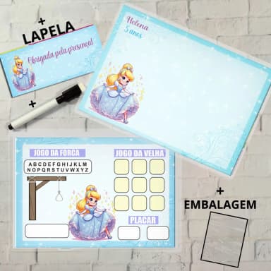 Lousa Magica Personalizada para lembrancinhas da Cinderela