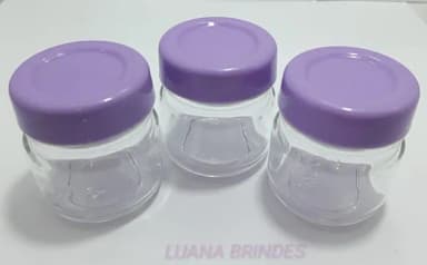 Potinho de Vidro 40ml c/tampa Lilás plástica-pct c/10 uni