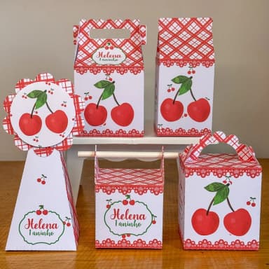 PEGUE E MONTE - Kit Festa CEREJINHA Decoração de Festa | Lembrancinhas | Aniversário | Personalizados