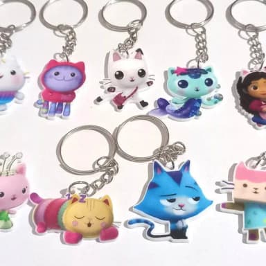 Chaveiro Gabby Gatos Acrílico U.v Variados- 10 Peças