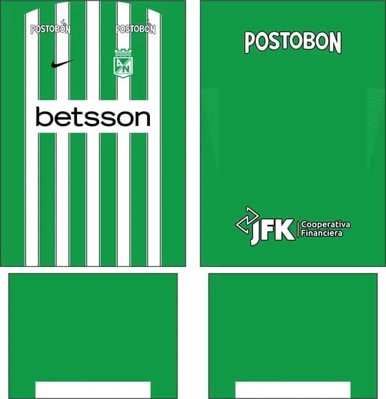 Arte Vetor Camisa Atletico Nacional Local 2026