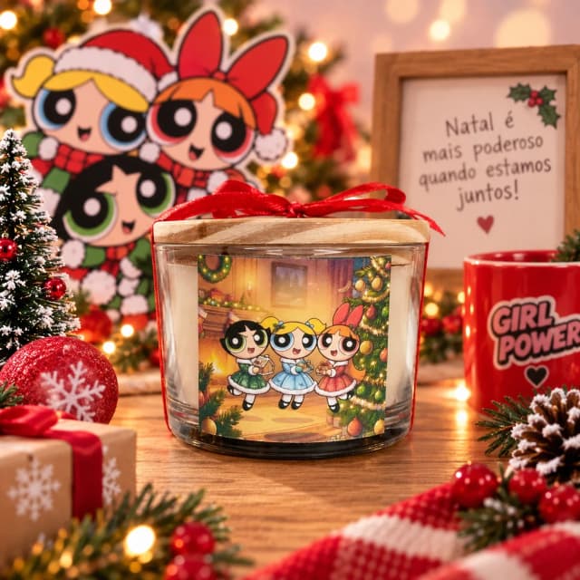 Vela Aromática no Copo Personalizada Natal As Meninas Superpoderosas - Trabalhamos com outros temas
