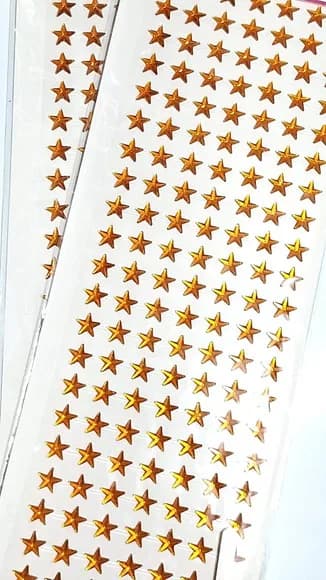 Strass Adesiva Estrela para Corpo e Rosto 1 Cartela Laranja