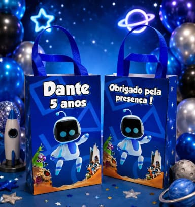 Sacolinhas Personalizadas Astro Bot Lembrancinhas Para Aniversário