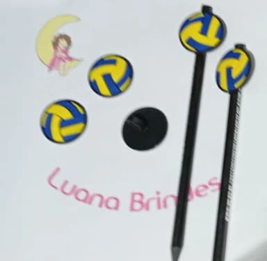 Lápis com Ponteira Bolas de Voley Emborrachada Pct C/30 Unid