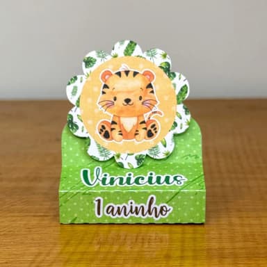 PEGUE E MONTE - Porta Bis Duplo Personalizados SAFARI - Decoração de Festa | Lembrancinhas | Aniversário | Personalizados