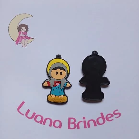 Pingente Imaculado Coração de Maria 5,3cm Pct 05 Unidades