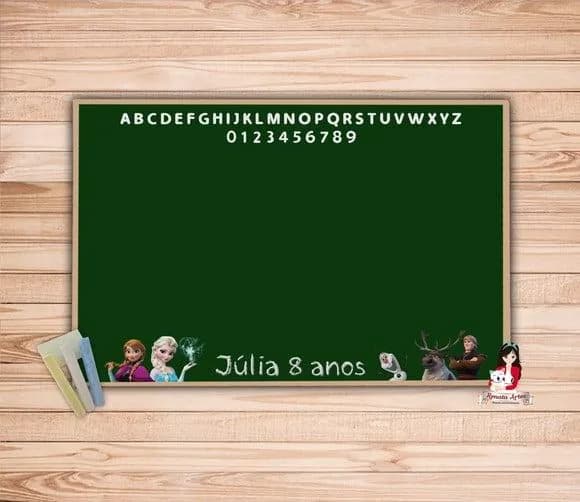 Lousa Personalizada com Giz Frozen