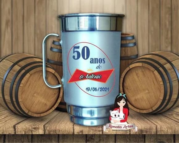 Caneca de Chopp Personalizada Aniversário 500 ml