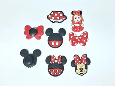 Pins para Crocs Minnie Emborrachado Pacotes com 6 Unidades