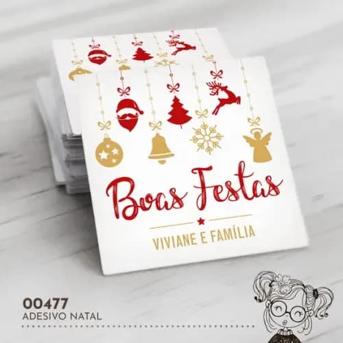 Adesivo Quadrado Natal - 00477
