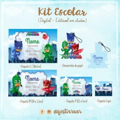 60 Etiquetas Escolares Personalizadas Prova D'agua