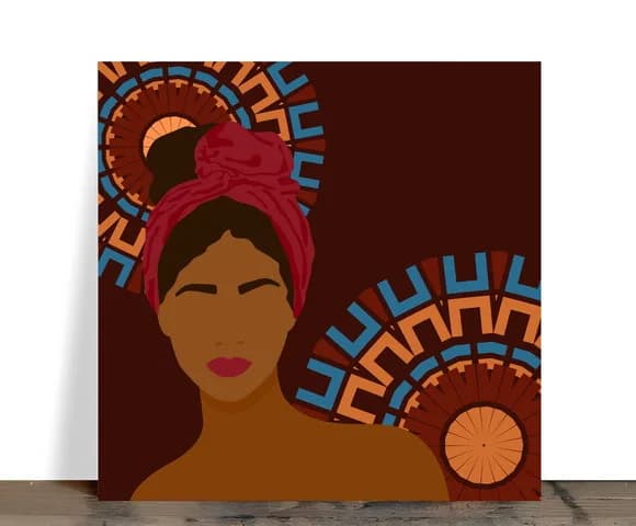 Azulejo Decorativo Afro 15x15 cm com Suporte