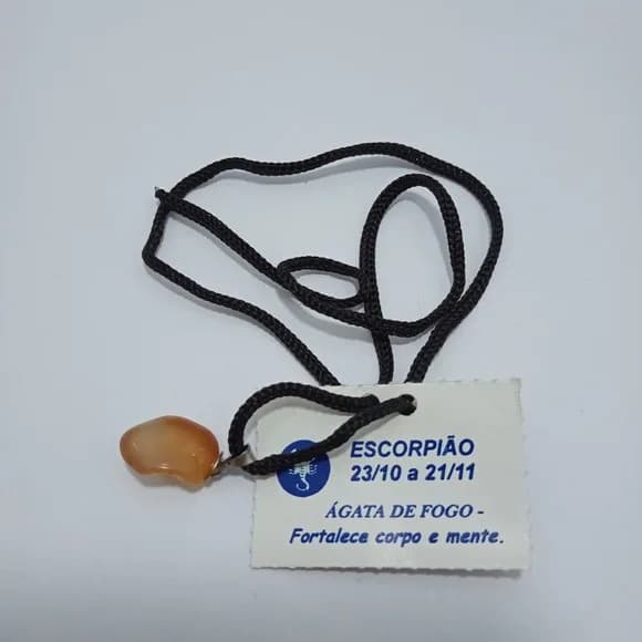 Cordao de Signo Escorpiao com Pedra