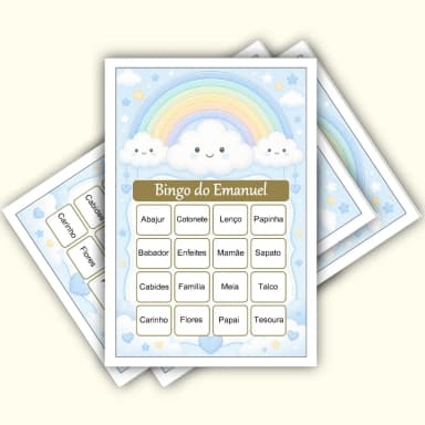 Bingo Chá de Bebê Menino PDF Para Imprimir