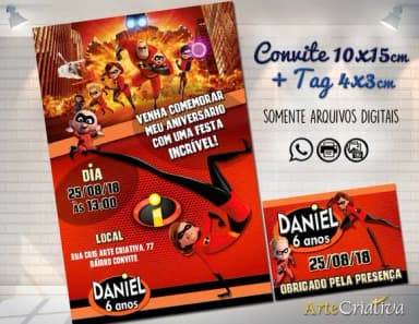 CONVITE DIGITAL C/TAG Os Incríveis