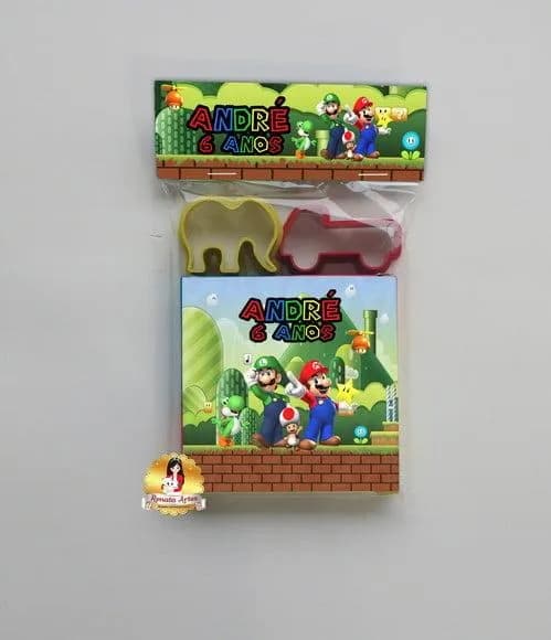 Massinha na Lapela com Forminhas Super Mario Bross