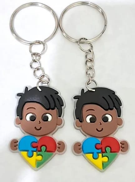 Chaveiro Menino Símbolo Autismo - 6 Unidade