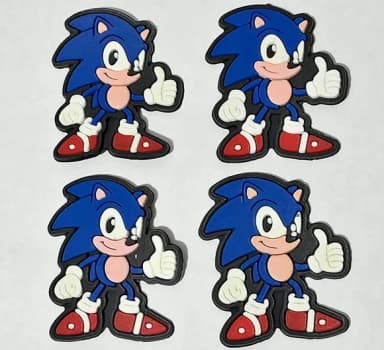 Aplique Sonic 4,8cm Emborrachado Pacotes com 6 Unidades