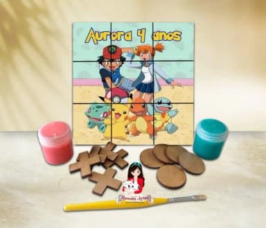 Jogo da Velha com Tinta Personalizado Pokemon