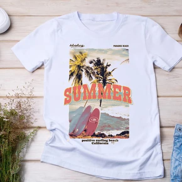 Camiseta Surf Summer - Vibe Tropical, Praia e Sol