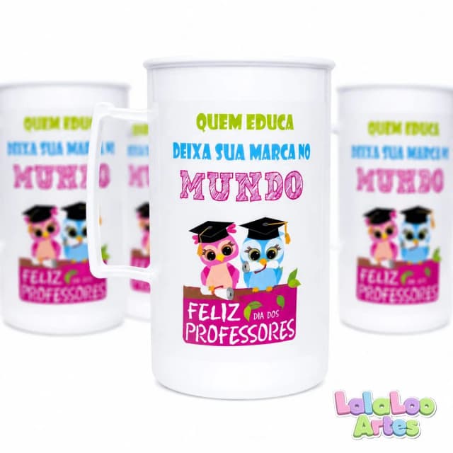 Lembrancinha Caneca Personalizada Dia dos Professores Quem Educa deixa sua Marca no Mundo