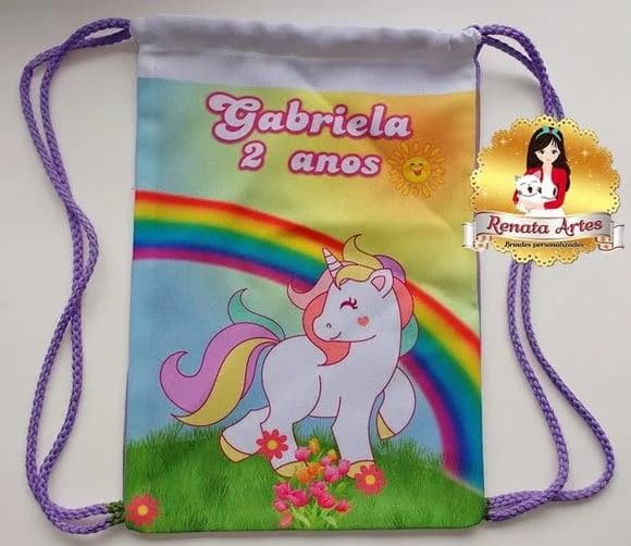 Mochila de Tecido Unicórnio